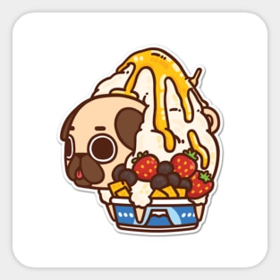 Pug Ice-cream Sticker